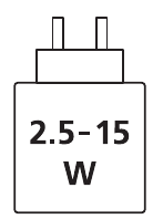 USB-Ladeleistung: mindestens 2,5 Watt und höchstens 15 Watt