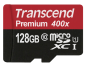 Preview: Transcend microSDXC        128GB Class 10 UHS-I 400x + SD Adapter