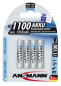 Preview: 1x4 Ansmann NiMH Akku 1100 Micro AAA 1050 mAh