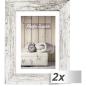 Preview: 2x1 ZEP Nelson 6  weiß/br. 15x20 Holz Bilderrahmen         V21686