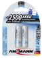 Preview: 1x2 Ansmann maxE NiMH Akku 2500 Mignon AA 2400 mAh