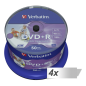 Preview: 4x50 Verbatim DVD+R 4,7GB 16x Speed, wide printable NON-ID