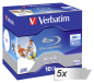 Preview: 5x10 Verbatim BD-R Blu-Ray 50GB 6x Speed printable Jewel Case