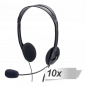 Preview: 10x ednet Multimedia Stereo Headset mit Mikrofon 1,8m