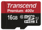 Preview: Transcend microSDHC         16GB Class 10 UHS-I 400x + SD Adapter