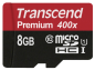 Preview: Transcend microSDHC          8GB Class 10 UHS-I 400x + SD Adapter
