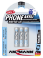 Preview: 1x3 Ansmann maxE NiMH Akku Micro AAA 800 mAh DECT PHONE