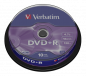 Preview: 1x10 Verbatim DVD+R 4,7GB 16x Speed, matt silver Cakebox