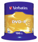 Preview: 1x100 Verbatim DVD-R 4,7GB 16x Speed, matt silver