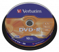 Preview: 1x10 Verbatim DVD-R 4,7GB 16x Speed, matt silver Cakebox