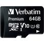 Preview: Verbatim microSDXC          64GB Class 10 UHS-I incl Adapter