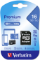 Preview: Verbatim microSDHC          16GB Class 10 UHS-I incl Adapter