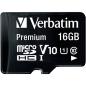 Preview: Verbatim microSDHC          16GB Class 10 UHS-I incl Adapter