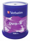 Preview: 1x100 Verbatim DVD+R 4,7GB 16x Speed, matt silver