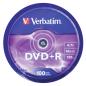 Preview: 1x100 Verbatim DVD+R 4,7GB 16x Speed, matt silver
