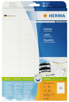 Herma Etiketten 48,3x25,4 25 Bl. DIN A4 1100 Stück    5051