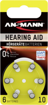 1x6 Ansmann Zinc-Air 10 (PR 70) Hörgeräte Batterien