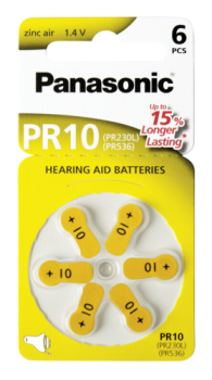 Panasonic PR 10 Hörgerätezellen Zinc Air 6er Rad