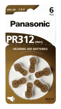 Panasonic PR 312 Hörgerätezellen Zinc Air 6er Rad