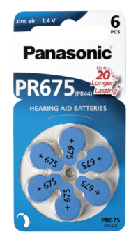 Panasonic PR 675 Hörgerätezellen Zinc Air 6er Rad