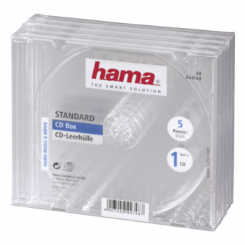 1x5 Hama CD-Box transparent Jewel-Case                 44748