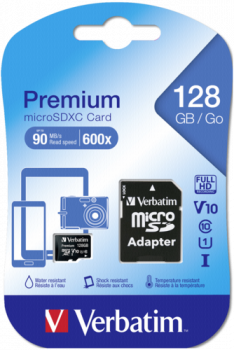 Verbatim microSDXC         128GB Class 10 UHS-I incl Adapter