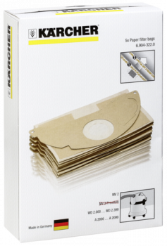 Kärcher Papierfilterbeutel 5 Stück für MV 2 Serie