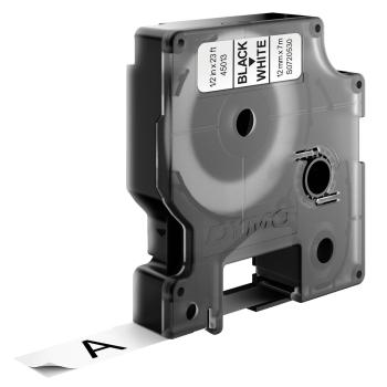 Dymo D1 Schriftband 12 mm x 7 m schwarz auf weiß           45013