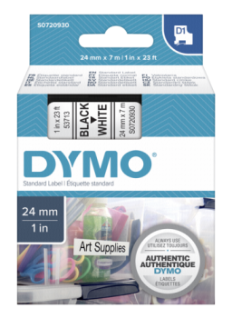 Dymo D1 Schriftband 24 mm x 7 m schwarz auf weiß           53713