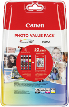 Canon CLI-526 Photo Value Pack C/M/Y/BK PP-201 10x15 cm 50 Bl.