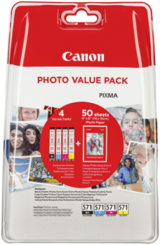 Canon CLI-571 Photo Value Pack C/M/Y/BK PP-201 10x15 cm 50 Bl.