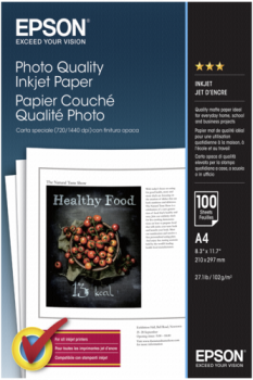 Epson Photo Quality Inkjet Paper A 4, 100 Blatt, 104 g   S 041061