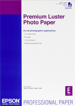 Epson Premium Luster Photo Paper A 2 25 Blatt, 250 g     S 042123