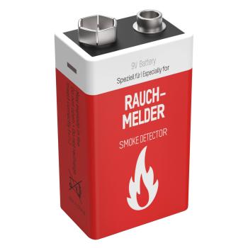 1 Ansmann Lithium 9V-Block speziell für Rauchmelder