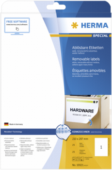 Herma Movables Etik.weiß 210X297 25 Blatt DIN A4 25 Stück   10021