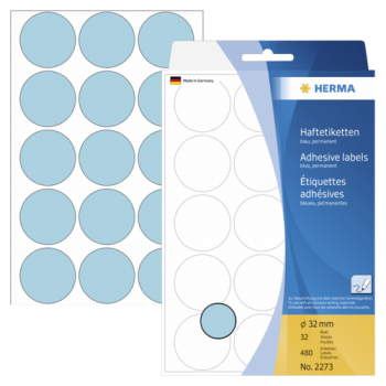 Herma Vielzwecketik.blau rund 32 32 Blatt 111x170 480 Stück  2273