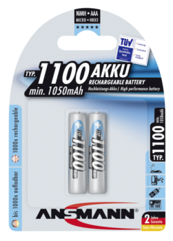 1x2 Ansmann NiMH Akku 1100 Micro AAA 1050 mAh