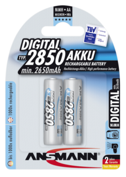 1x2 Ansmann NiMH Akku 2850 Mignon AA 2650 mAh DIGITAL