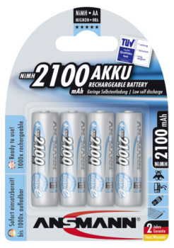 1x4 Ansmann maxE NiMH Akku Mignon AA 2100 mAh deutsch