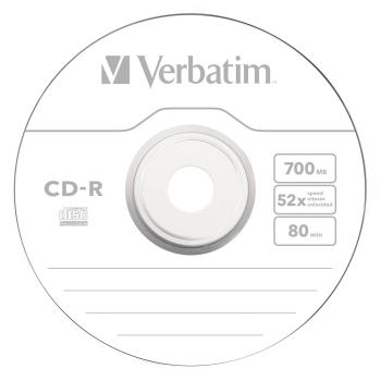 1x10 Verbatim CD-R 80 700MB 52x Data Life Slim Case