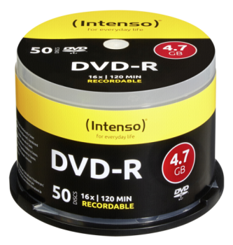 1x50 Intenso DVD-R 4,7GB 16x Speed, Cakebox