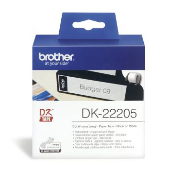 Brother Endlosetiketten Papier weiß, 30,48 m x 62 mm   DK-22205