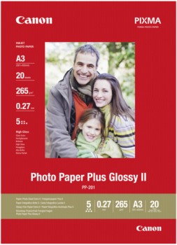 Canon PP-201 A 3 20 Blatt  265 g Photo Paper Plus Glossy II