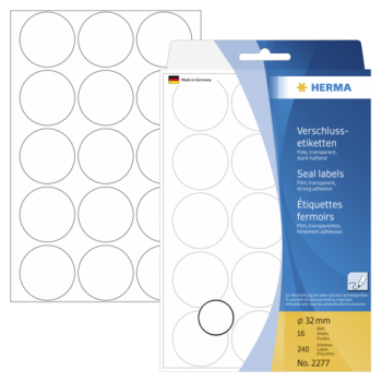 Herma Verschlussetik.    rund 32 16 Blatt 111x170 240 Stück  2277