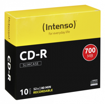 1x10 Intenso CD-R 80 / 700MB 52x Speed, Slimcase
