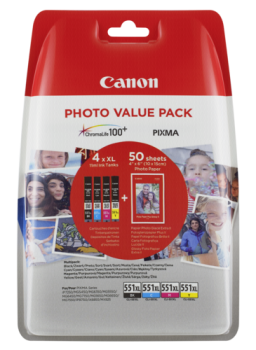 Canon CLI-551XL Photo Value Pack C/M/Y/BK PP-201 10x15 cm 50 Bl.