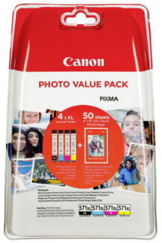 Canon CLI-571XL Photo Value Pack C/M/Y/BK PP-201 10x15 cm 50 Bl.