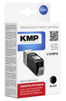 KMP C107BPIX Tintenpatrone sw komp. mit Canon PGI-570 XL PGBK