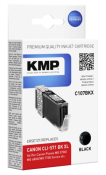 KMP C107BKX Tintenpatrone sw komp. mit Canon CLI-571 XL BK