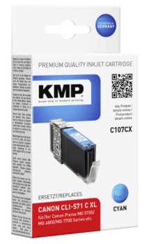 KMP C107CX Tintenpatrone cyan komp. mit Canon CLI-571 XL C